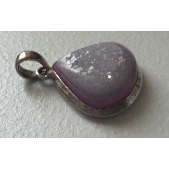 Sterling Silver Purple Agate Pendate - Picture 4 of 8